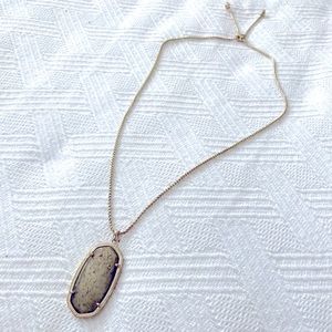 Kendra Scott Reid Gold Long Pendant in Hematite